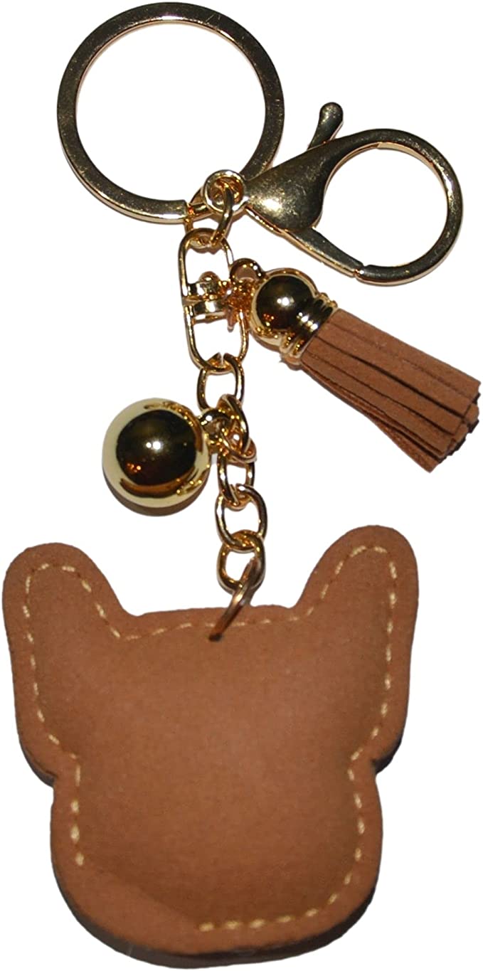 Accessories  Lv Brown Leather French Bulldog Keychain Bag Charm
