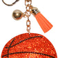 Rhinestone Basketball Keychain for Women and Girls, Bling Purse Charm, Crystal Bag Charms, Cute Keyrings