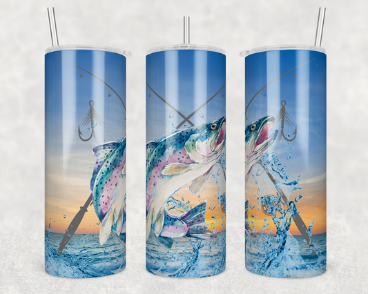 CUSTOMIZABLE FISHING SPECK HOT AND COLD TUMBLER