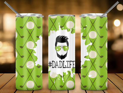 CUSTOMIZABLE DAD LIFE GOLF, TENNIS HOT AND COLD TUMBLER - Crazy Kat Design Co