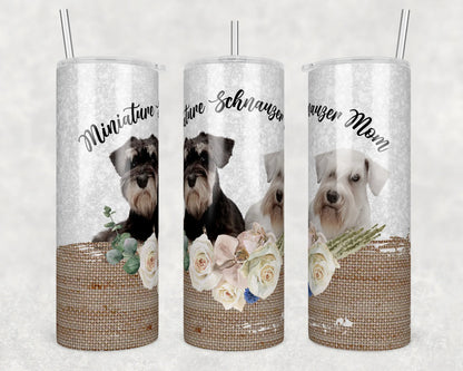 CUSTOMIZABLE MINIATURE SCHNAUZER MOM DRINKING HOT AND COLD TUMBLER - Crazy Kat Design Co