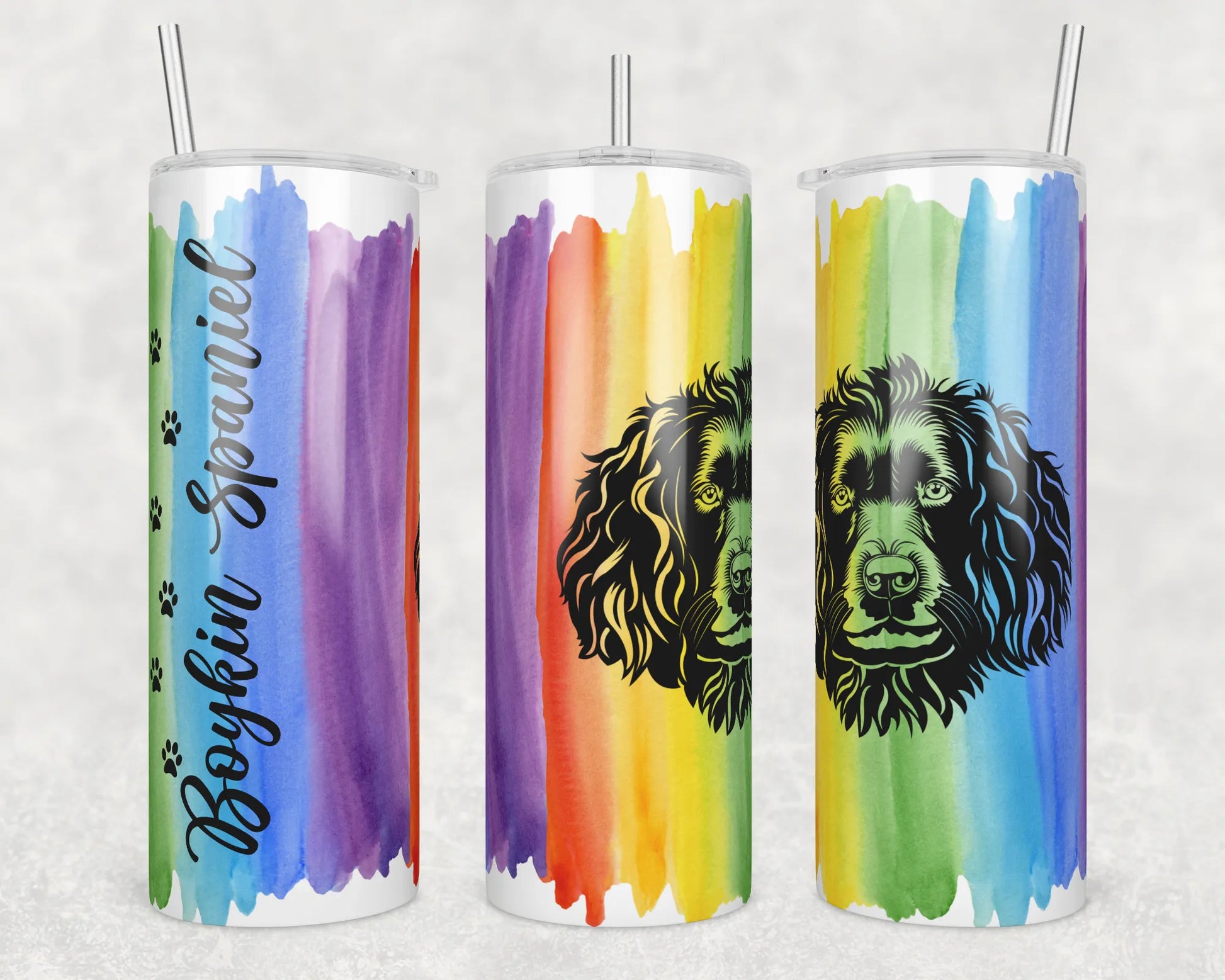 CUSTOMIZABLE BOYKIN SPANIEL DRINKING HOT AND COLD TUMBLER - Crazy Kat Design Co