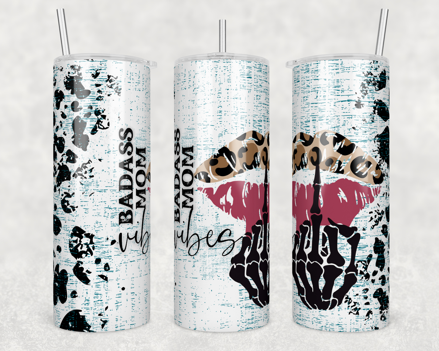 CUSTOMIZABLE BADASS MOM VIBES HOT OR COLD TUMBLER