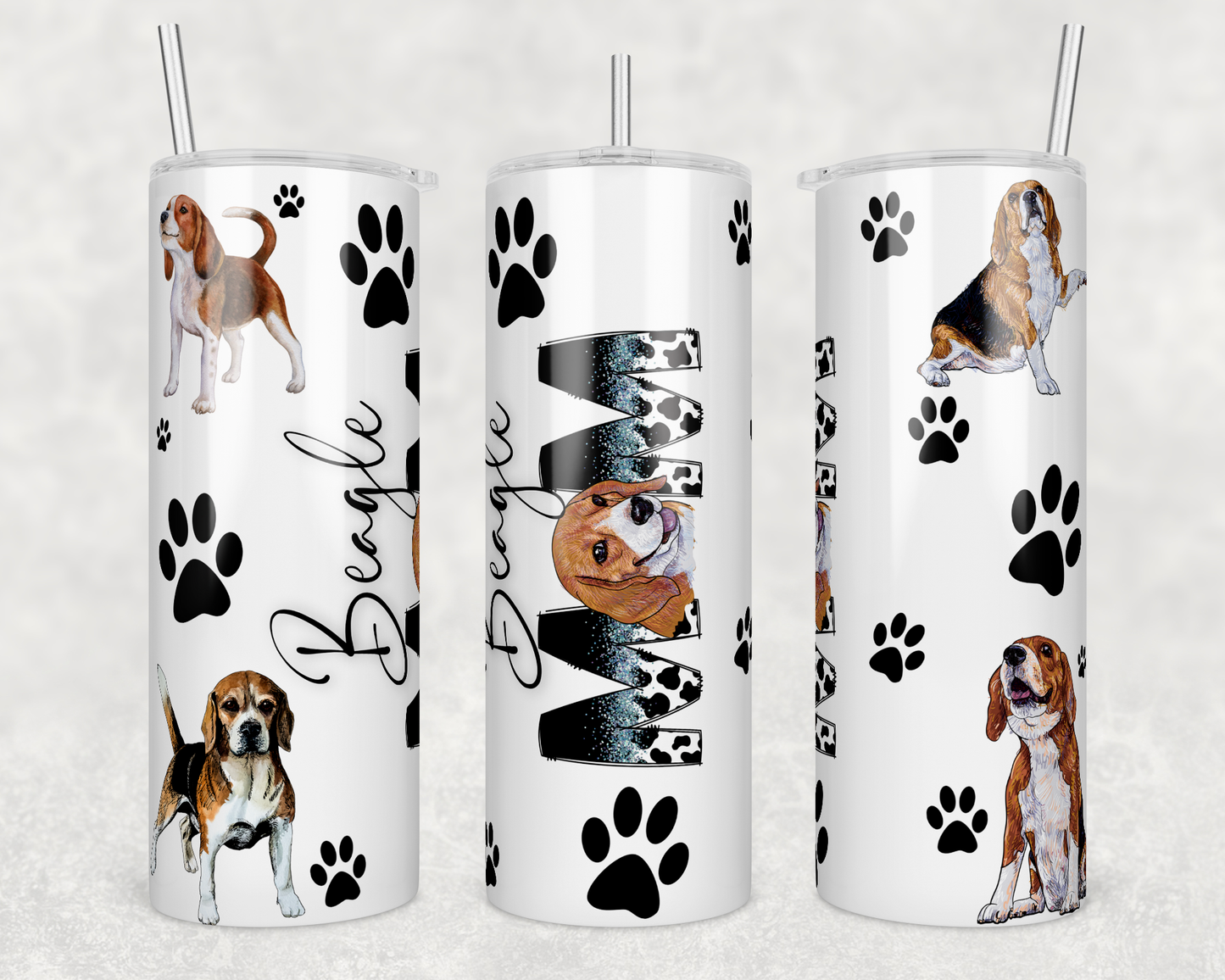 CUSTOMIZABLE BEAGLE MOM DRINKING HOT AND COLD TUMBLER