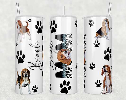 CUSTOMIZABLE BEAGLE MOM DRINKING HOT AND COLD TUMBLER - Crazy Kat Design Co