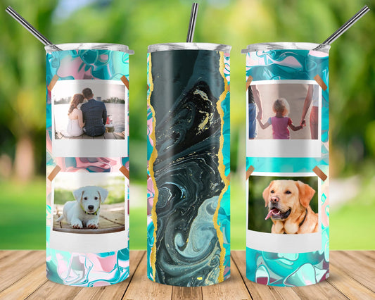 CUSTOMIZABLE PHOTO MARBLE HOT AND COLD TUMBLER - Crazy Kat Design Co