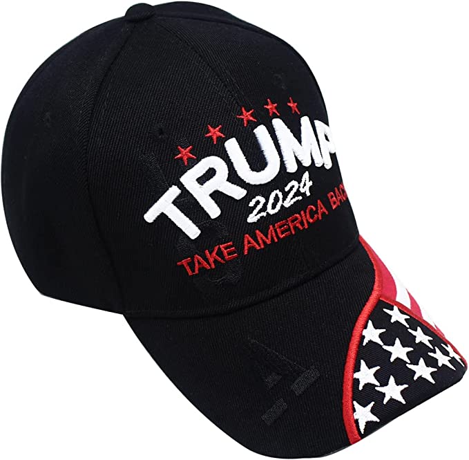 Trump 2024 USA Embroidered Hat Take America Back Hat Donald Trump Hat Black Red Adjustable Baseball Cap for Women Men