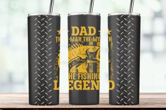 CUSTOMIZABLE FISHING DAD HOT AND COLD TUMBLER - Crazy Kat Design Co