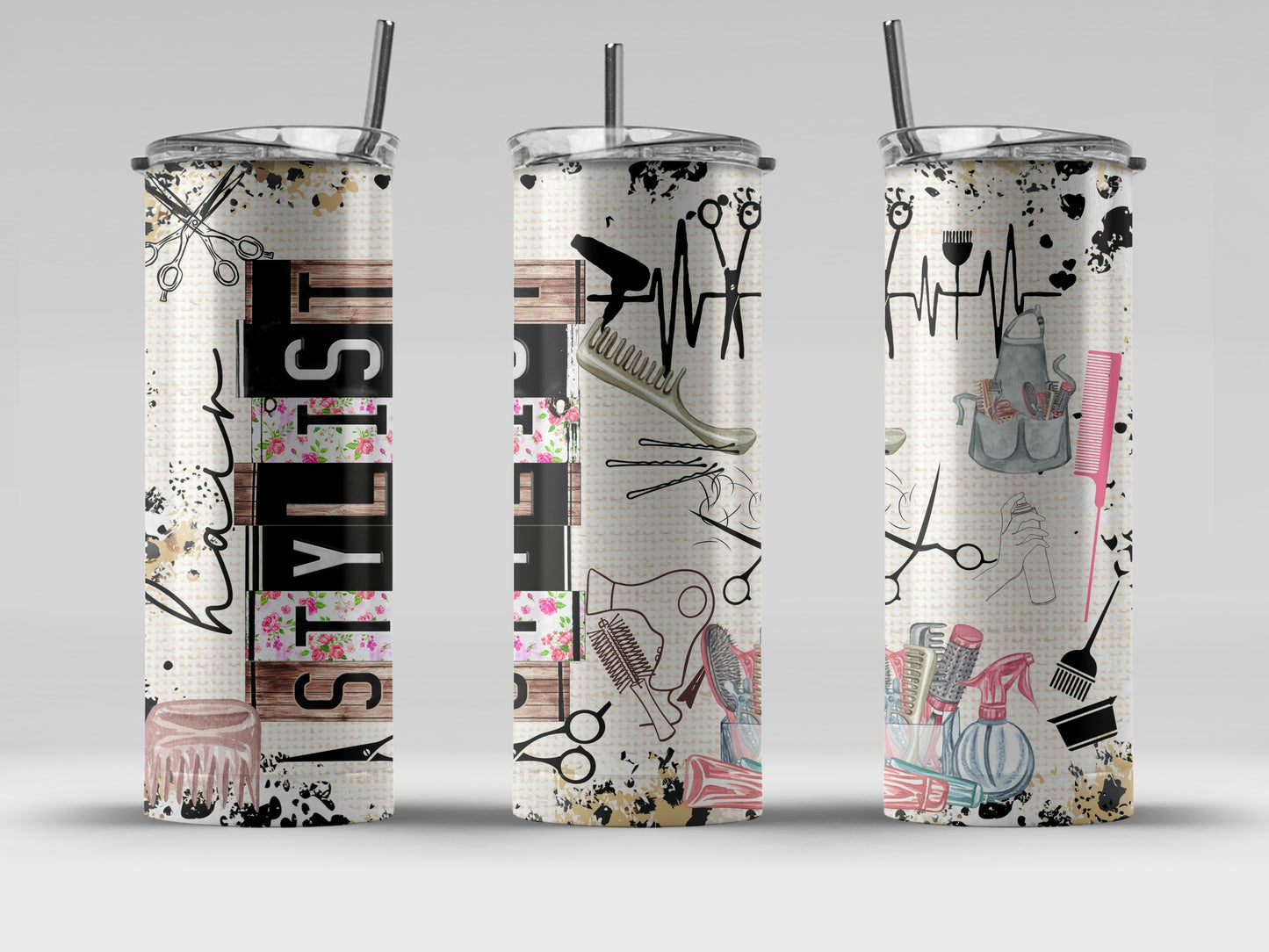 CUSTOMIZABLE HAIR STYLIST HOT AND COLD TUMBLERS