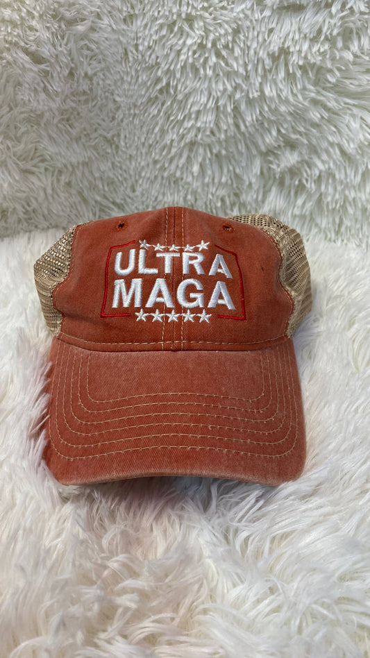 Ultra MAGA Hat American Flag Baseball Cap Donald Trump 2024 Hat Conservative Republican Anti Joe Biden Hats for Men Women