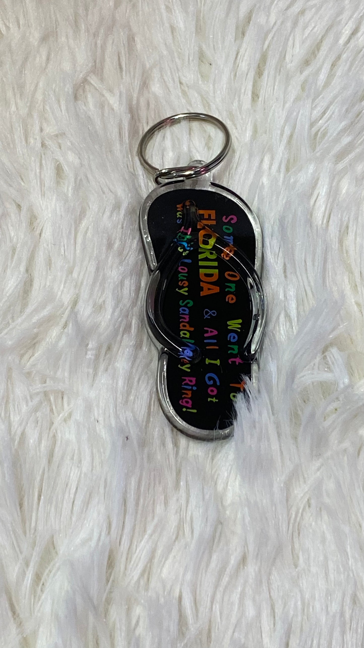 All I got was this lousy keychain Florida Souvenirs Flip Flop KeyChain