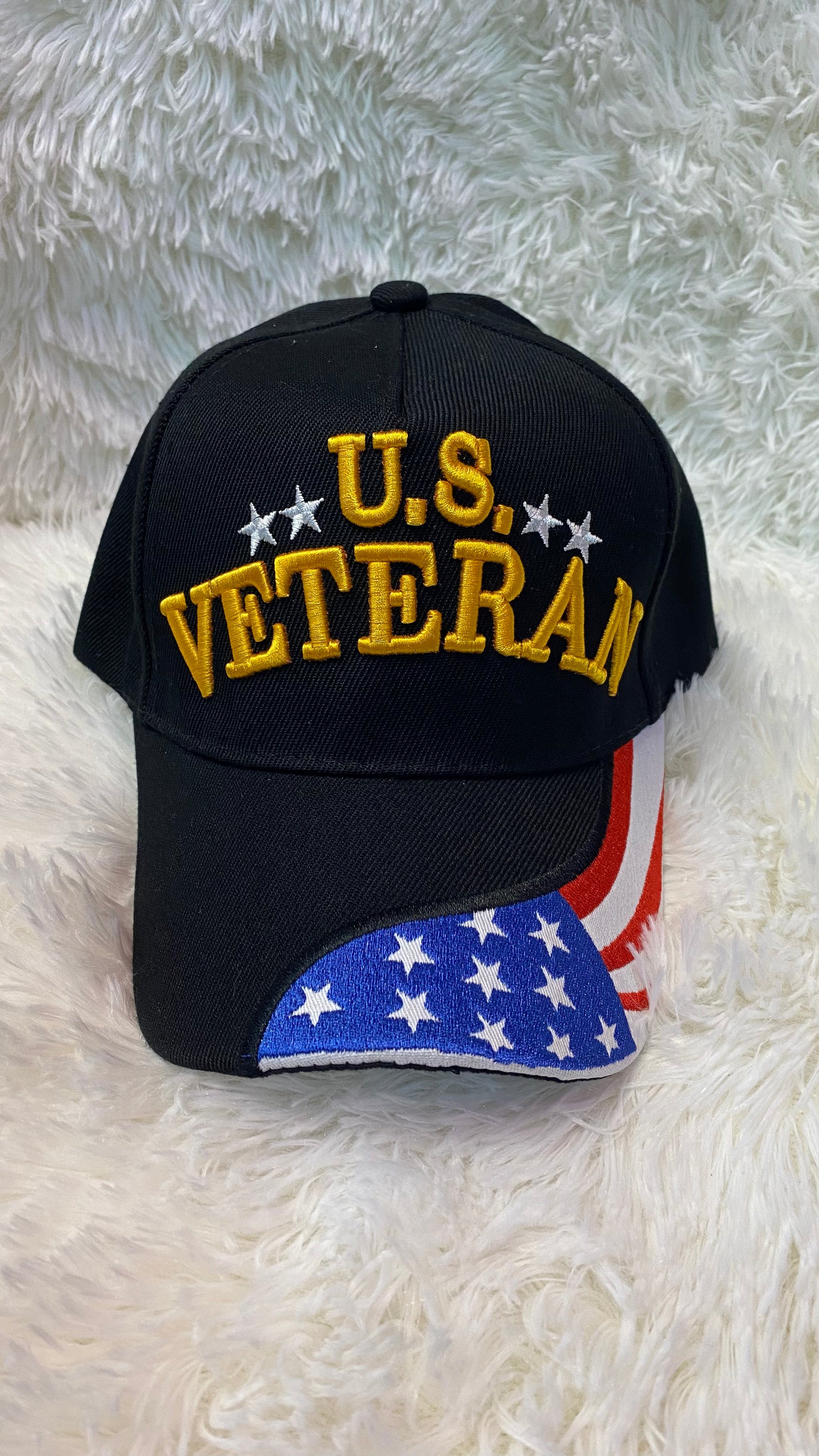 US VETERAN HAT WITH FLAG - Crazy Kat Design Co