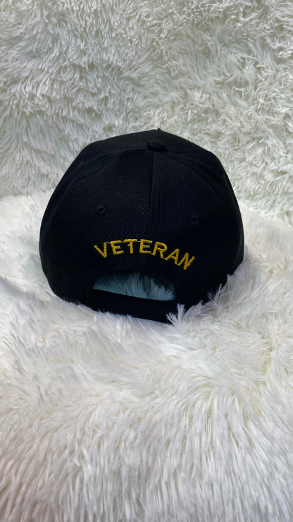 US VETERAN HAT WITH FLAG - Crazy Kat Design Co