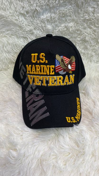 US Marine Veteran black Hat - Crazy Kat Design Co