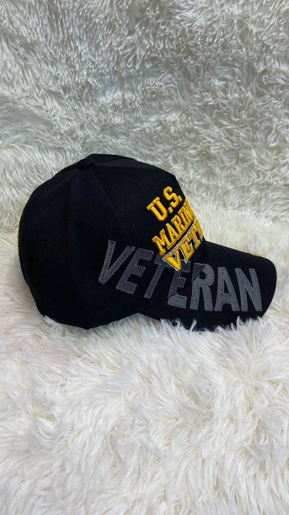 US Marine Veteran black Hat - Crazy Kat Design Co