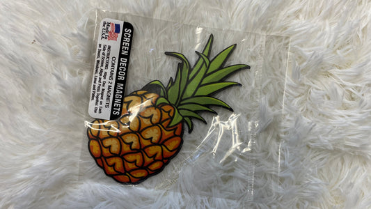 PINEAPPLE SCREEN DYE CUT BUMPER/ CAR MAGNET - Crazy Kat Design Co