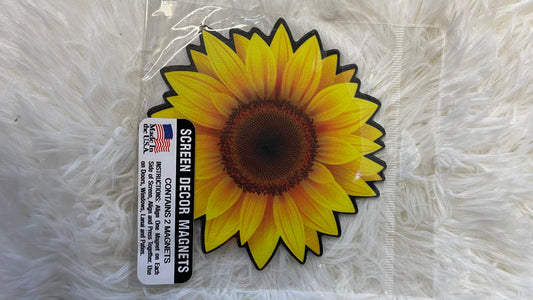 SUNFLOWER SCREEN DOOR DYE CUT BUMPER/ CAR MAGNET - Crazy Kat Design Co