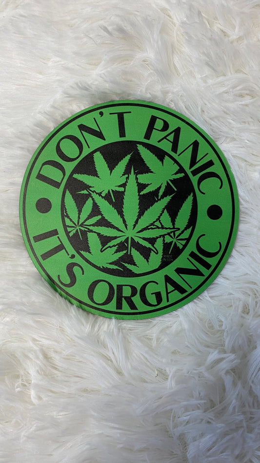 DON'T PANIC IT'S ORGANIC DYE CUT BUMPER/ CAR MAGNET - Crazy Kat Design Co