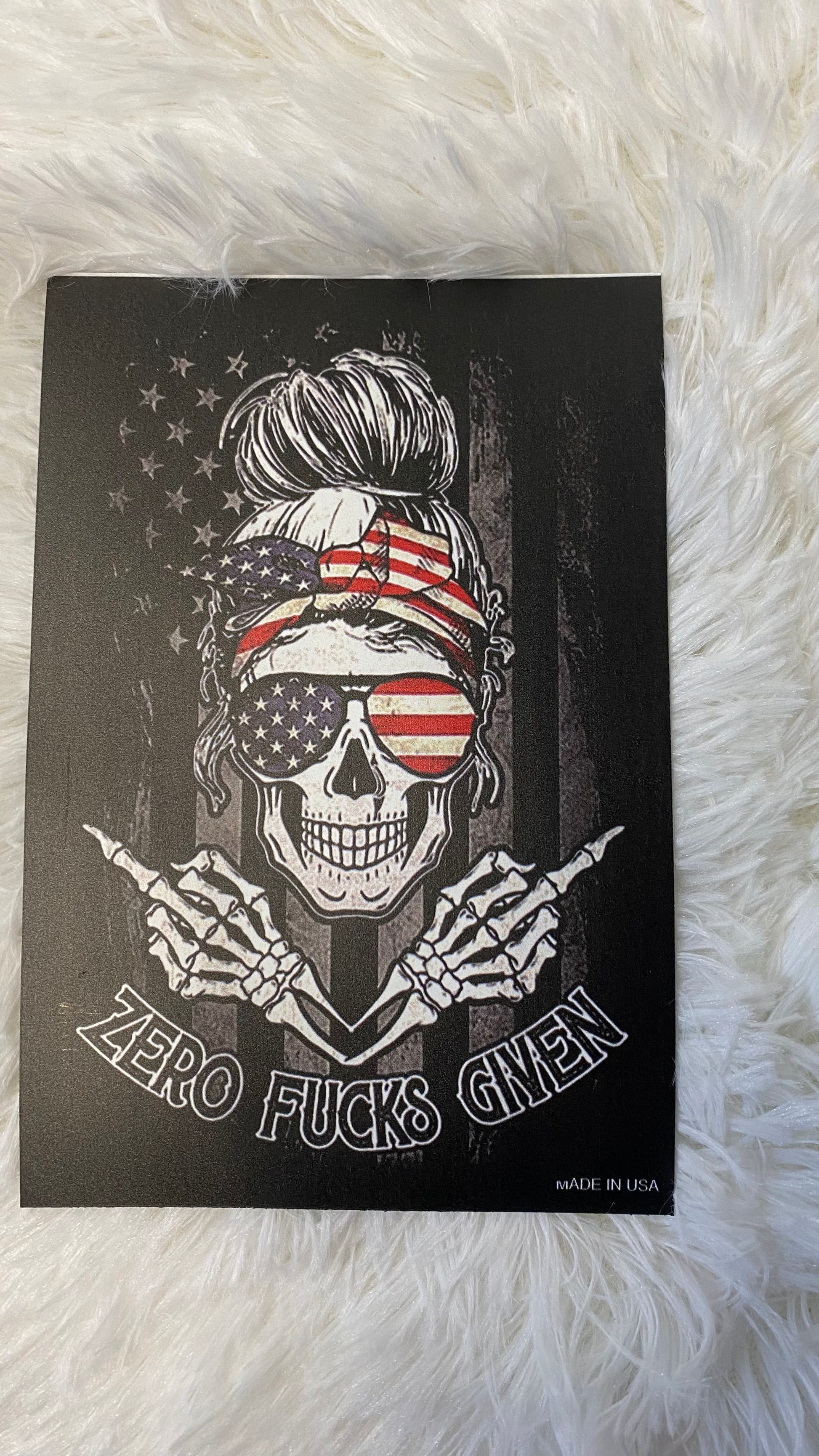 ZERO F*CKS GIVEN DYE CUT BUMPER/ CAR MAGNET - Crazy Kat Design Co