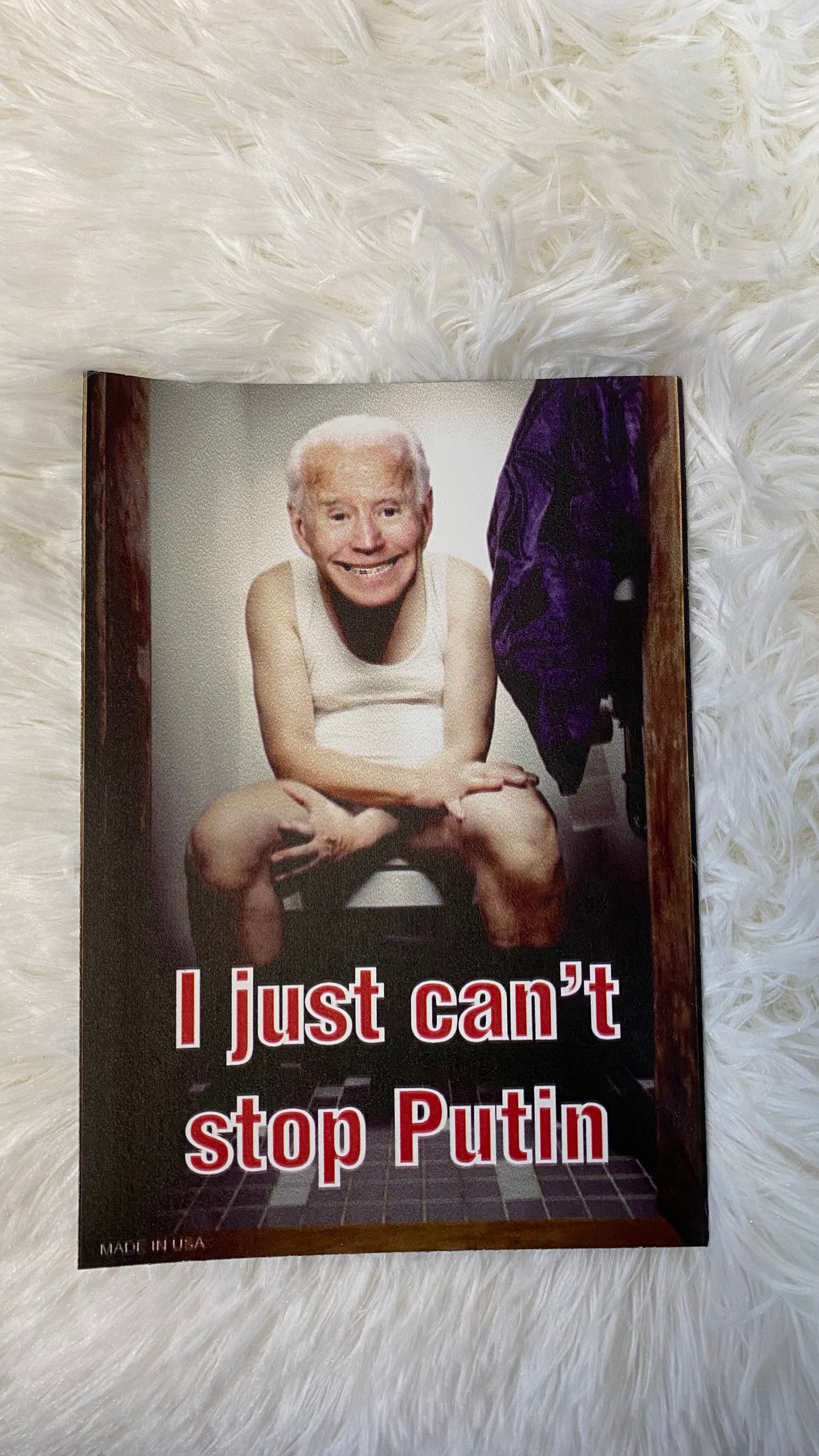 I JUST CAN'T STOP PUTIN DYE CUT BUMPER/ CAR MAGNET - Crazy Kat Design Co