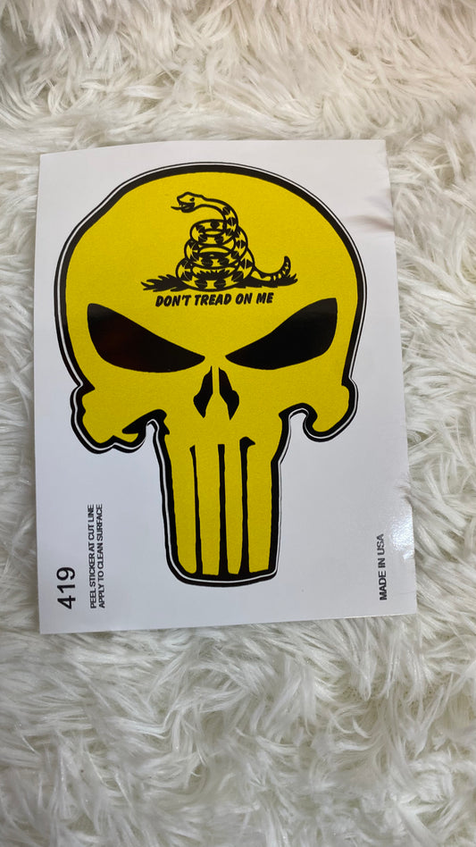 PUNISHER DON'T TREAD ON ME DYE CUT STICKER - Crazy Kat Design Co