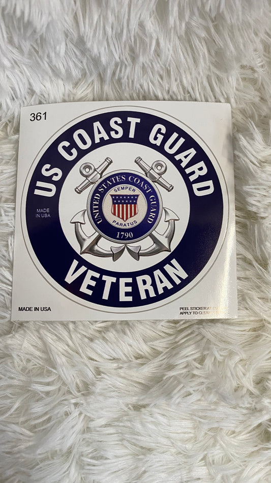 US COAST GUARD VETERAN DYE CUT BUMPER/ WINDOW STICKER - Crazy Kat Design Co