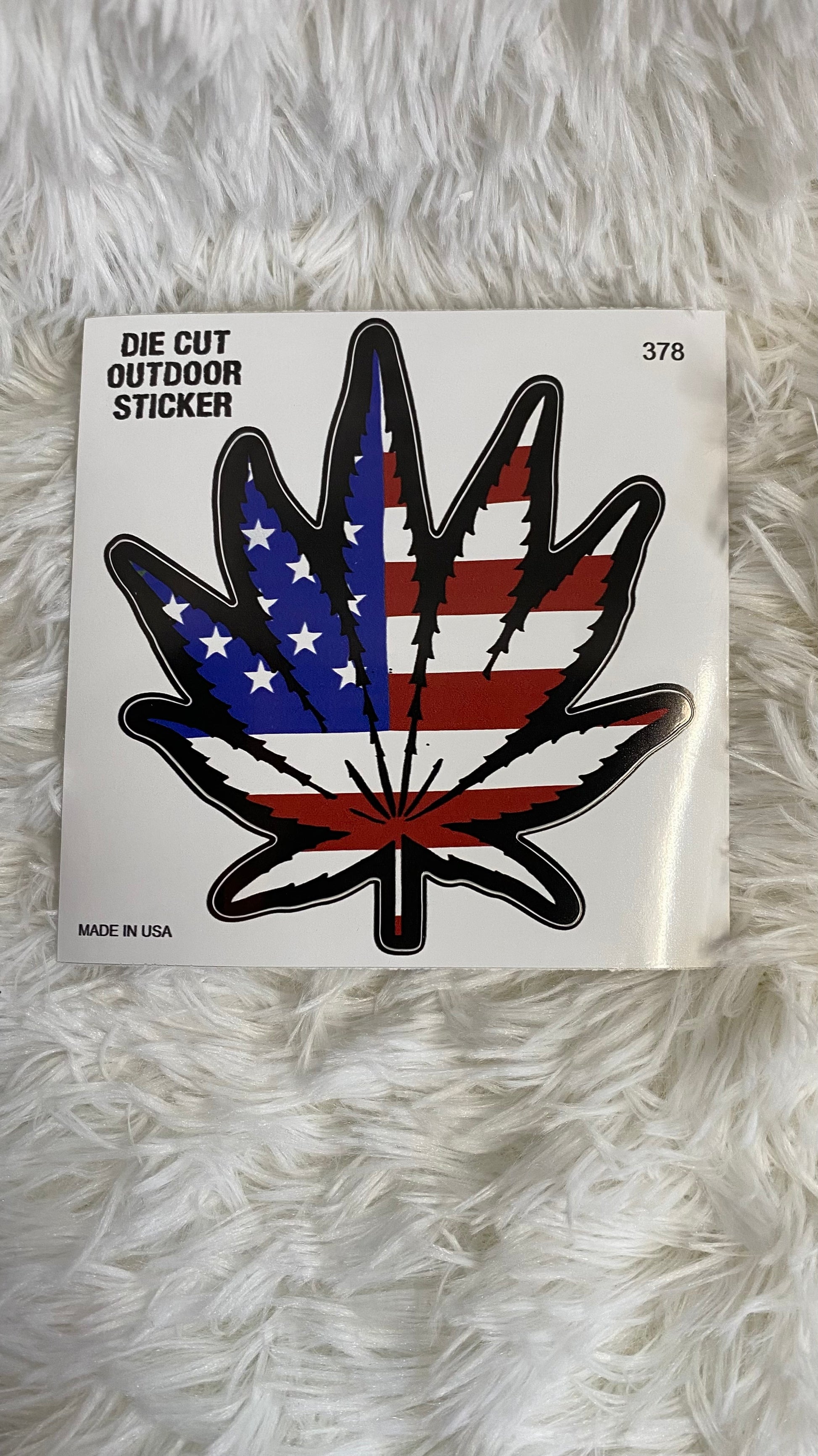 AMERICAN FLAG WEED LEAF DYE CUT BUMPER/ WINDOW STICKER - Crazy Kat Design Co