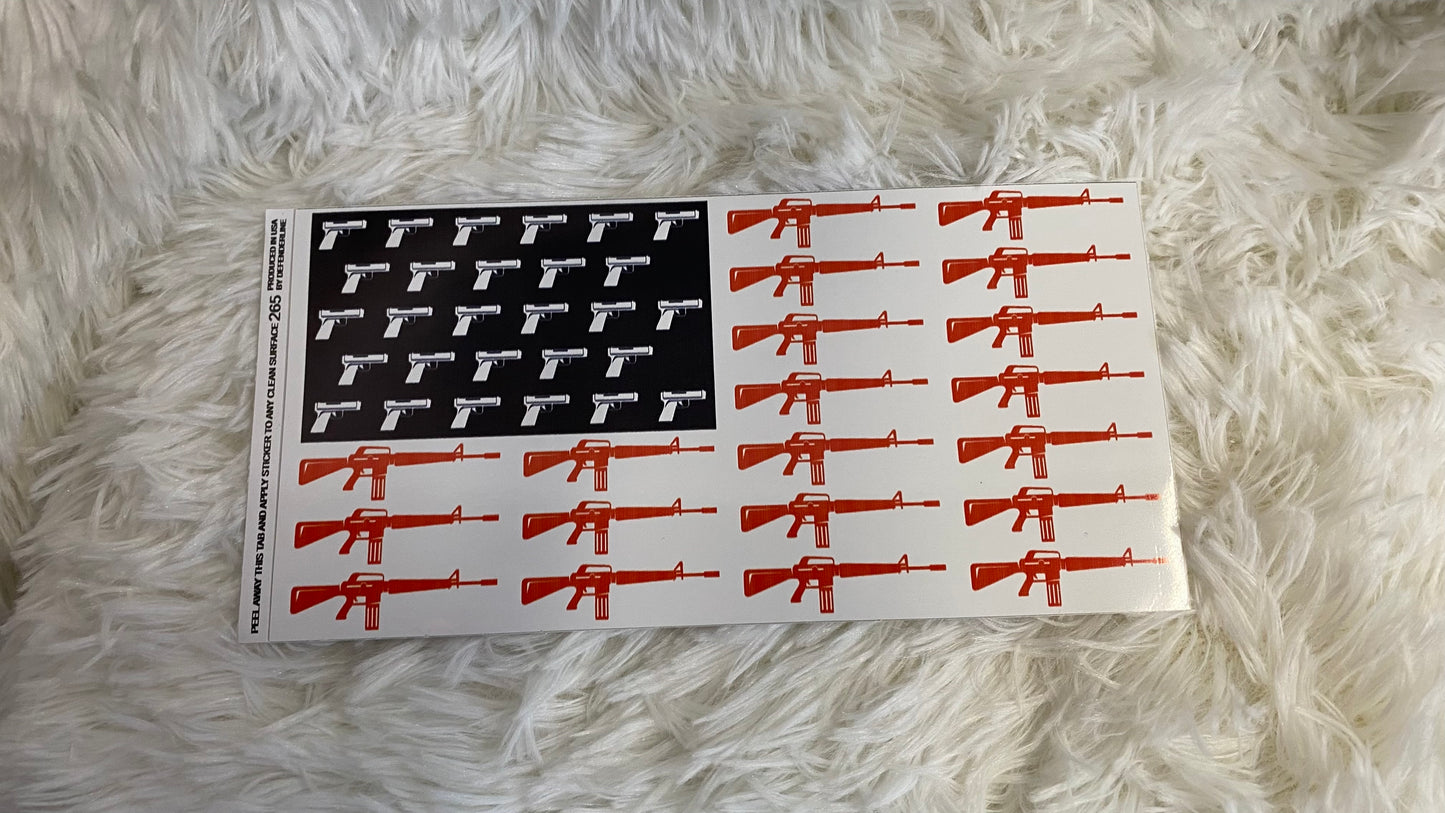 AMERICAN FLAG GUN DYE CUT BUMPER/ WINDOW STICKER