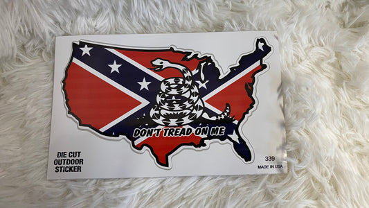 REB FLAG AMERICA DYE CUT BUMPER/ WINDOW STICKER - Crazy Kat Design Co