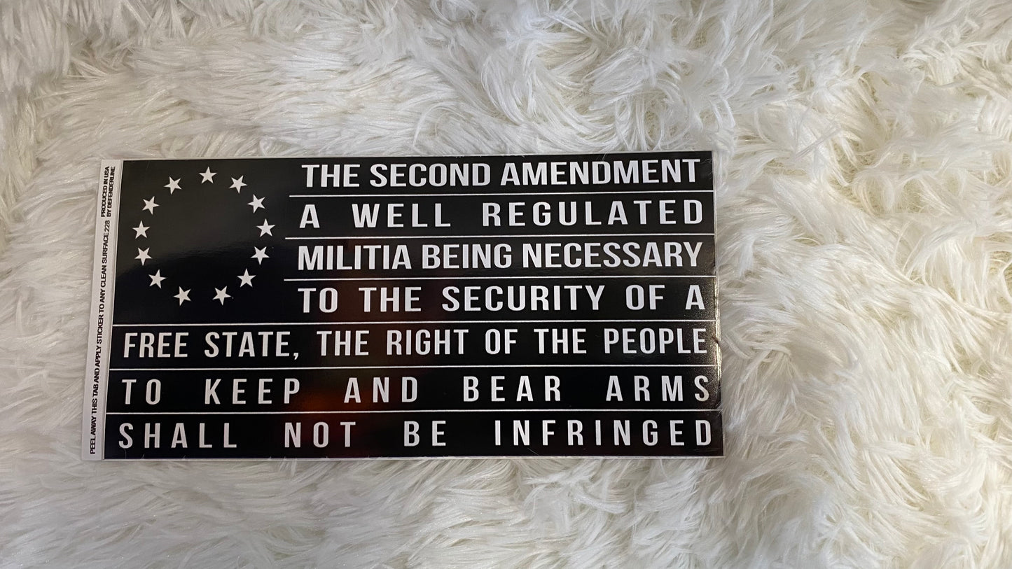 2ND AMENDMENT FLAG DYE CUT BUMPER/ WINDOW STICKER - Crazy Kat Design Co