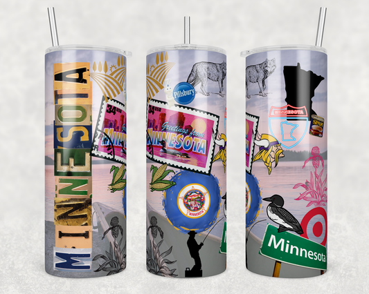 CUSTOMIZABLE REPRESENT STATE OF MINNESOTA HOT AND COLD TUMBLER