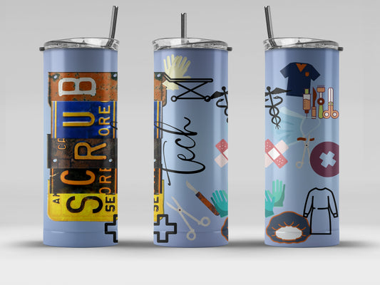 CUSTOMIZABLE SCRUB TECH LIFE HOT AND COLD TUMBLERS