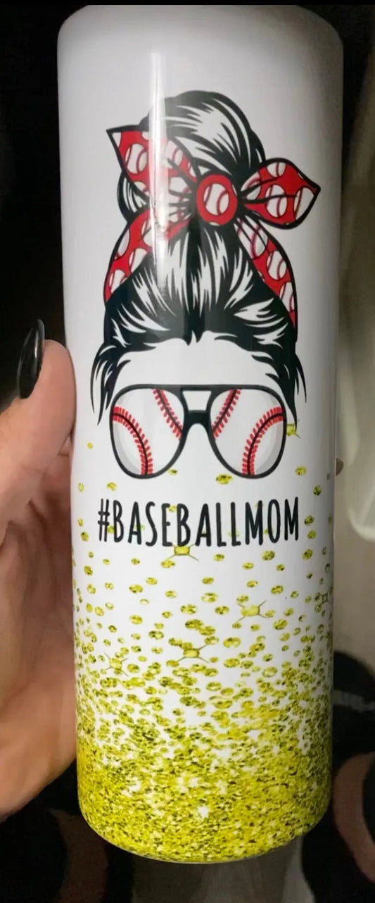 CUSTOMIZABLE HOT AND COLD TUMBLER MOM LIFE INSPIRED, BASEBALL MOM - Crazy Kat Design Co