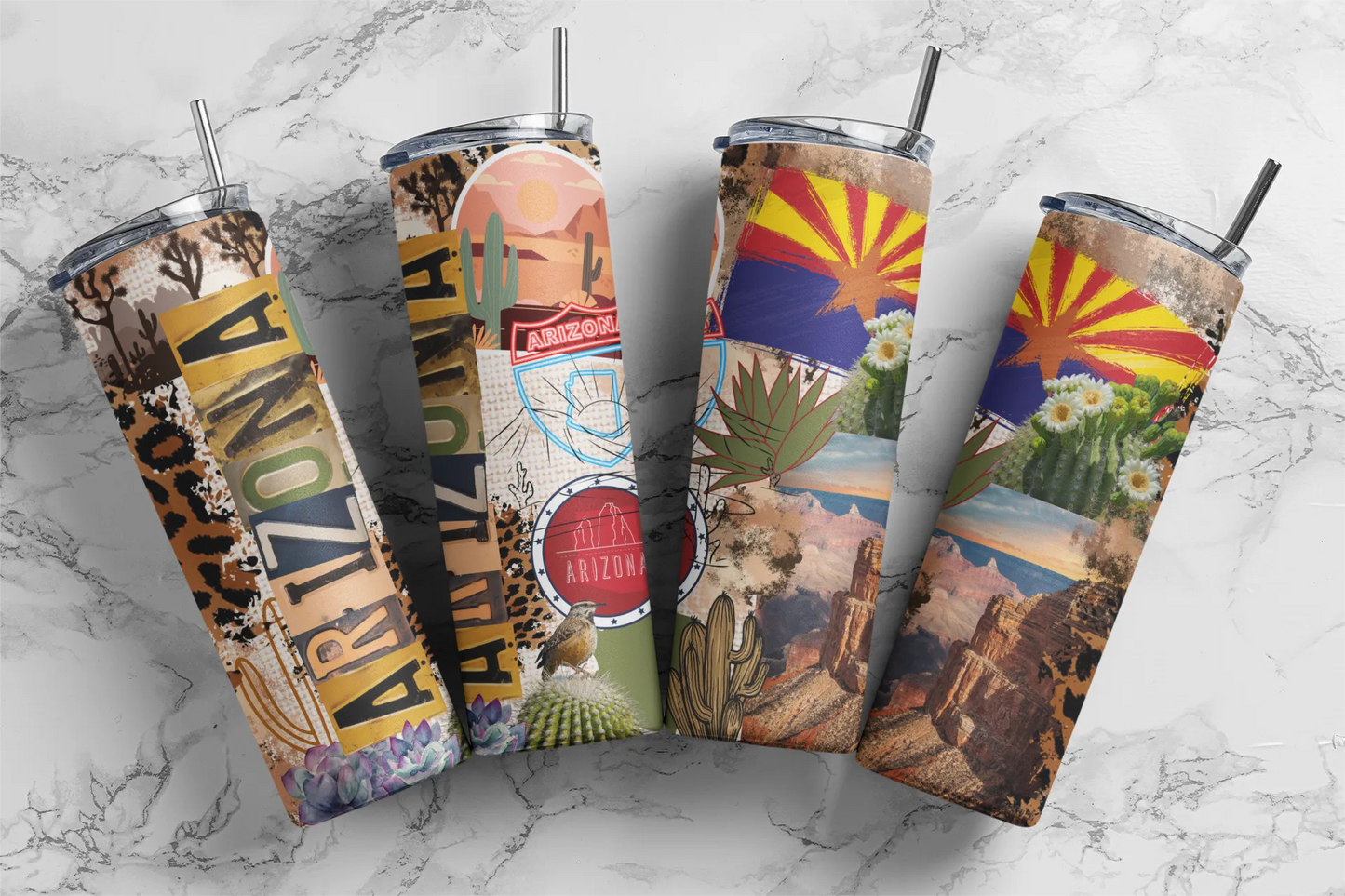 CUSTOMIZABLE REPRESENT THE STATE OF ARIZONA HOT AND COLD TUMBLER - Crazy Kat Design Co