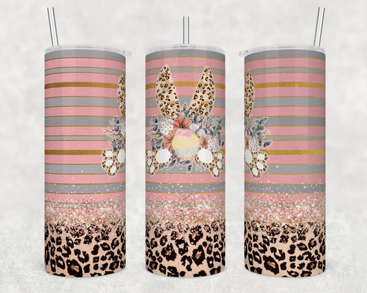 CUSTOMIZABLE BUNNY LEOPARD PRINT MOM HOT AND COLD TUMBLER