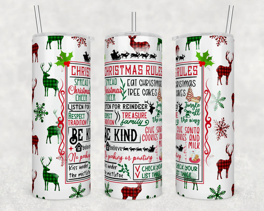 CUSTOMIZABLE CHRISTMAS RULES HOT AND COLD TUMBLERS - Crazy Kat Design Co