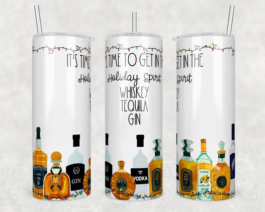 CUSTOMIZABLE IT'S TIME TO GET IN THE HOLIDAY SPIRIT HOT AND COLD TUMBLER - Crazy Kat Design Co