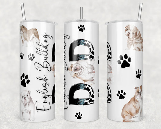 CUSTOMIZABLE ENGLISH BULLDOG DAD HOT AND COLD TUMBLER - Crazy Kat Design Co