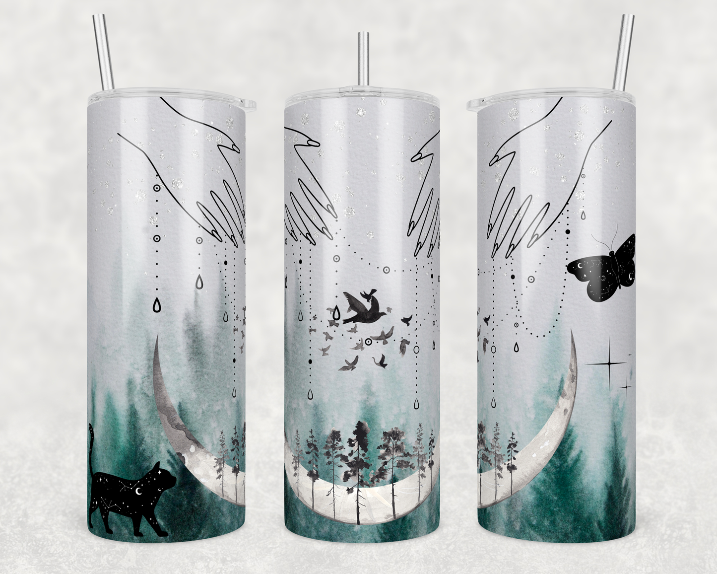 CUSTOMIZABLE MYSTICAL BUTTERFLY HOT AND COLD TUMBLERS - Crazy Kat Design Co