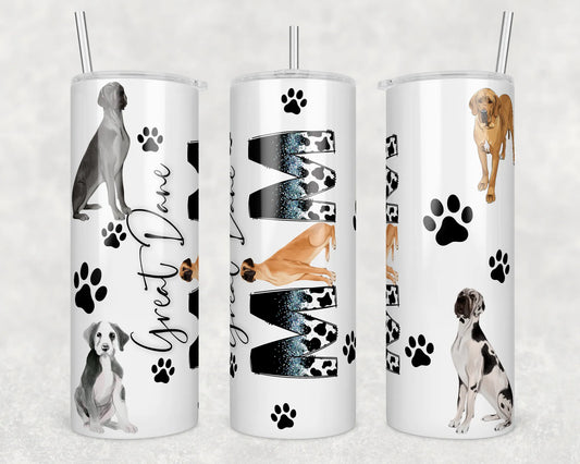 CUSTOMIZABLE GREAT DANE MOM HOT AND COLD TUMBLER - Crazy Kat Design Co