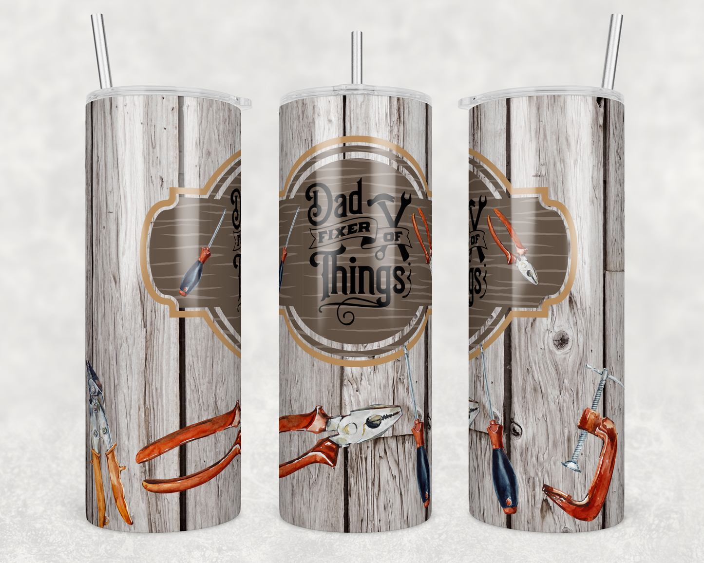CUSTOMIZABLE MATCHING FATHER SON DAD FIXER OF THINGS AND BREAKER OF THINGS HOT AND COLD TUMBLER