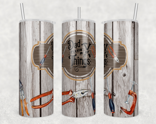 CUSTOMIZABLE MATCHING FATHER SON DAD FIXER OF THINGS AND BREAKER OF THINGS HOT AND COLD TUMBLER