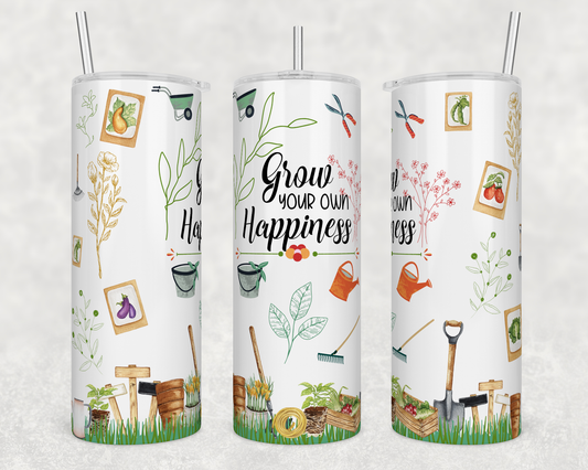 CUSTOMIZABLE GROW YOUR OWN HAPPINESS HOT AND COLD TUMBLER