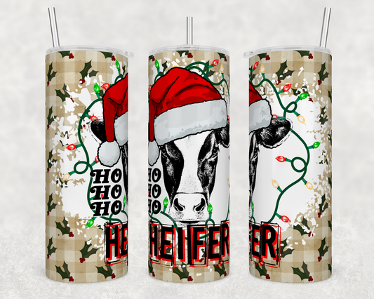 CUSTOMIZABLE HO HO HO HEIFER HOT AND COLD TUMBLER - Crazy Kat Design Co