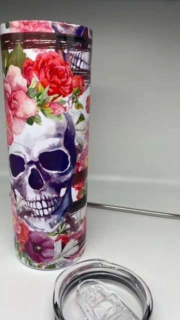 CUSTOMIZABLE SKULLS HOT AND COLD TUMBLER - Crazy Kat Design Co