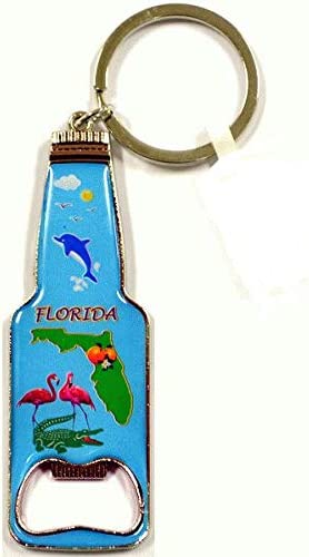 Bottle Shaped Florida Scenic Bottle Opener Keychain - Florida Souvenirs