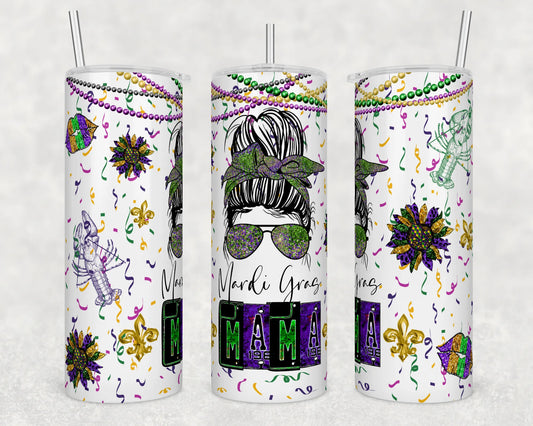 CUSTOMIZABLE MARDI GRAS MAMA HOT AND COLD TUMBLER - Crazy Kat Design Co