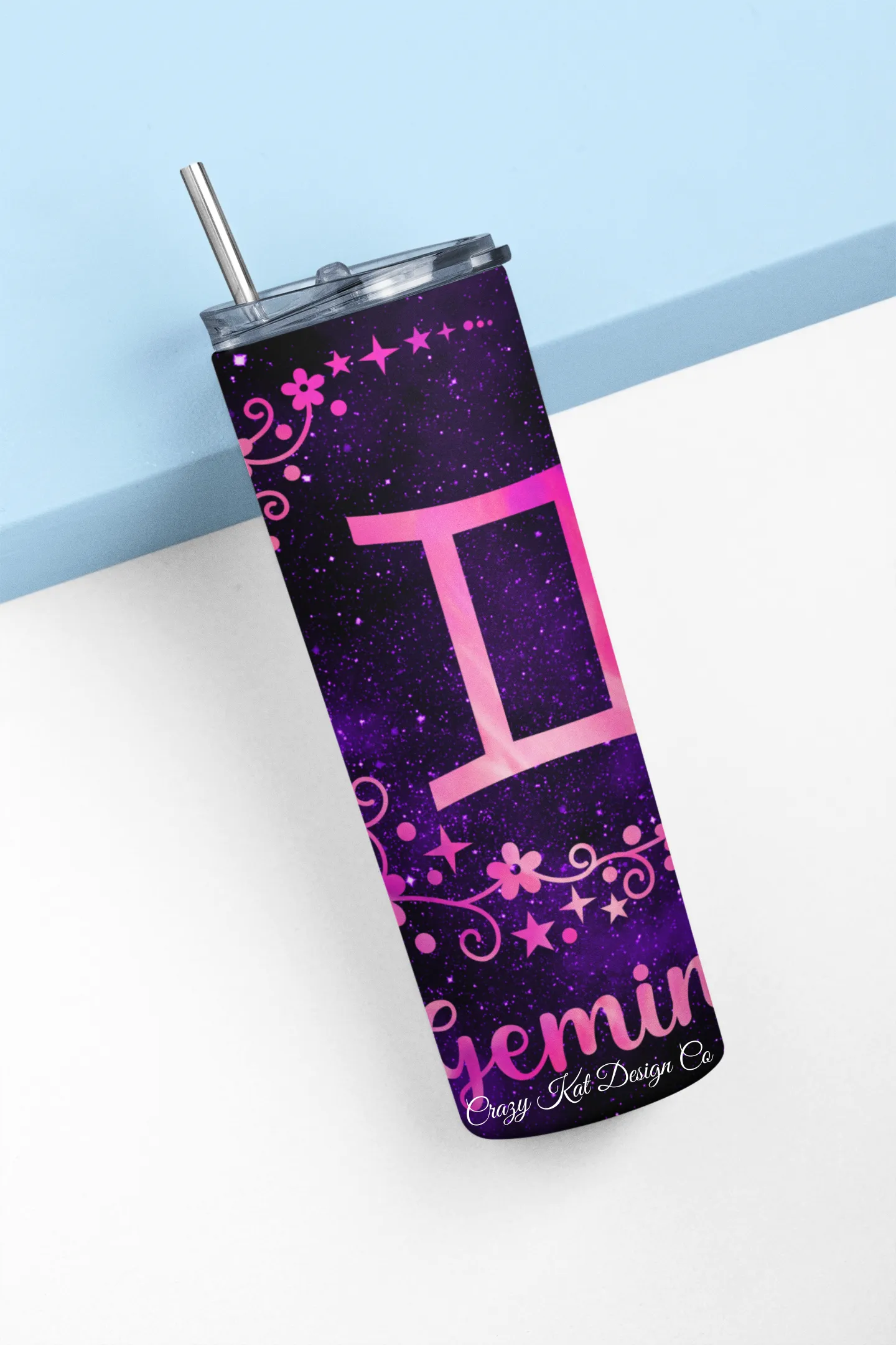 CUSTOMIZABLE GEMINI ZODIAC HOT AND COLD TUMBLER - Crazy Kat Design Co