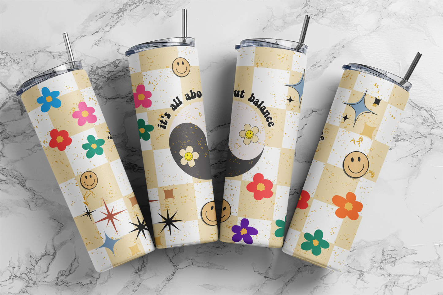 CUSTOMIZABLE IT'S ALL ABOUT THE BALANCE HOT AND COLD TUMBLERS