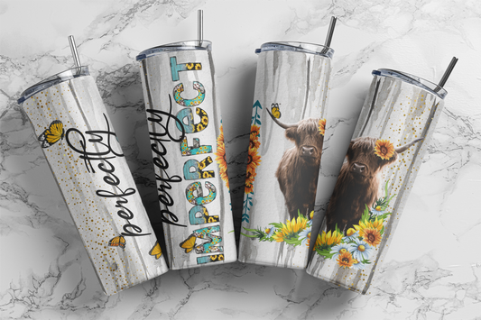 CUSTOMIZABLE PERFECTLY IMPERFECT HIGHLAND COW HOT AND COLD TUMBLERS - Crazy Kat Design Co